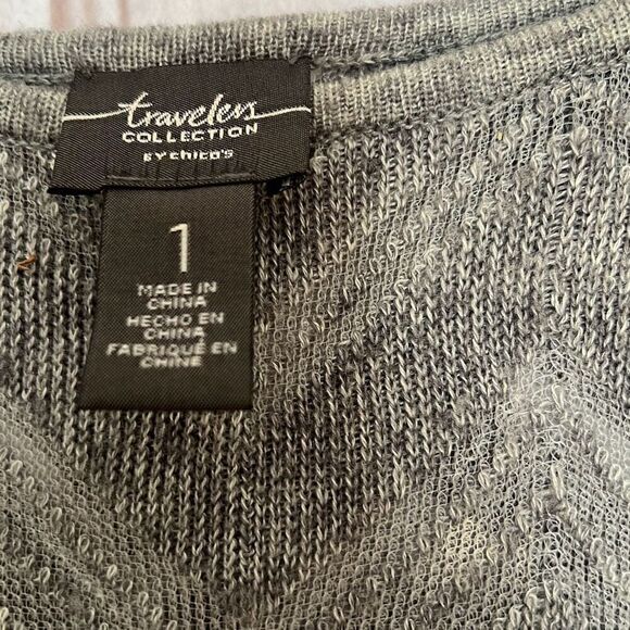 Chico’s Travelers collection Gray Sweater Sz.1 - Picture 3 of 4
